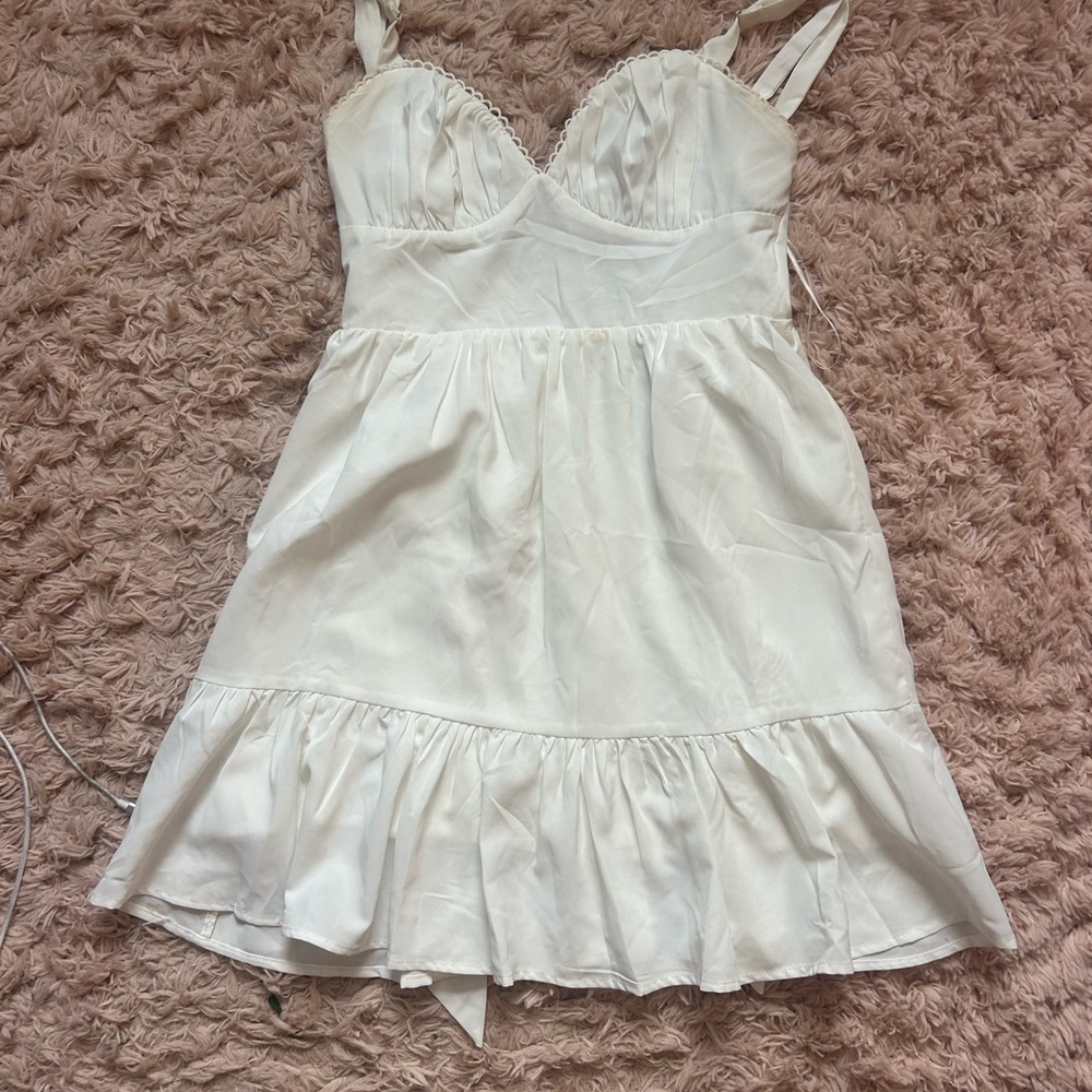 Princess Polly Ivory Ruffled Bustier Slip Dress